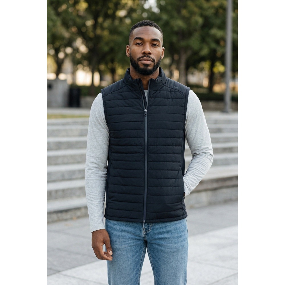UNRL VANCOUVER QUILTED Puffer Vest 4 WAY STRETCH Black MENS‎ XL